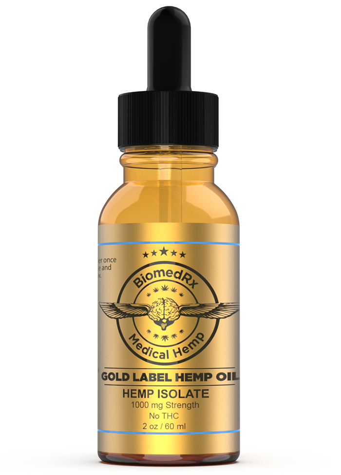 Gold Label CBD Oil 1,000mg strength bottle